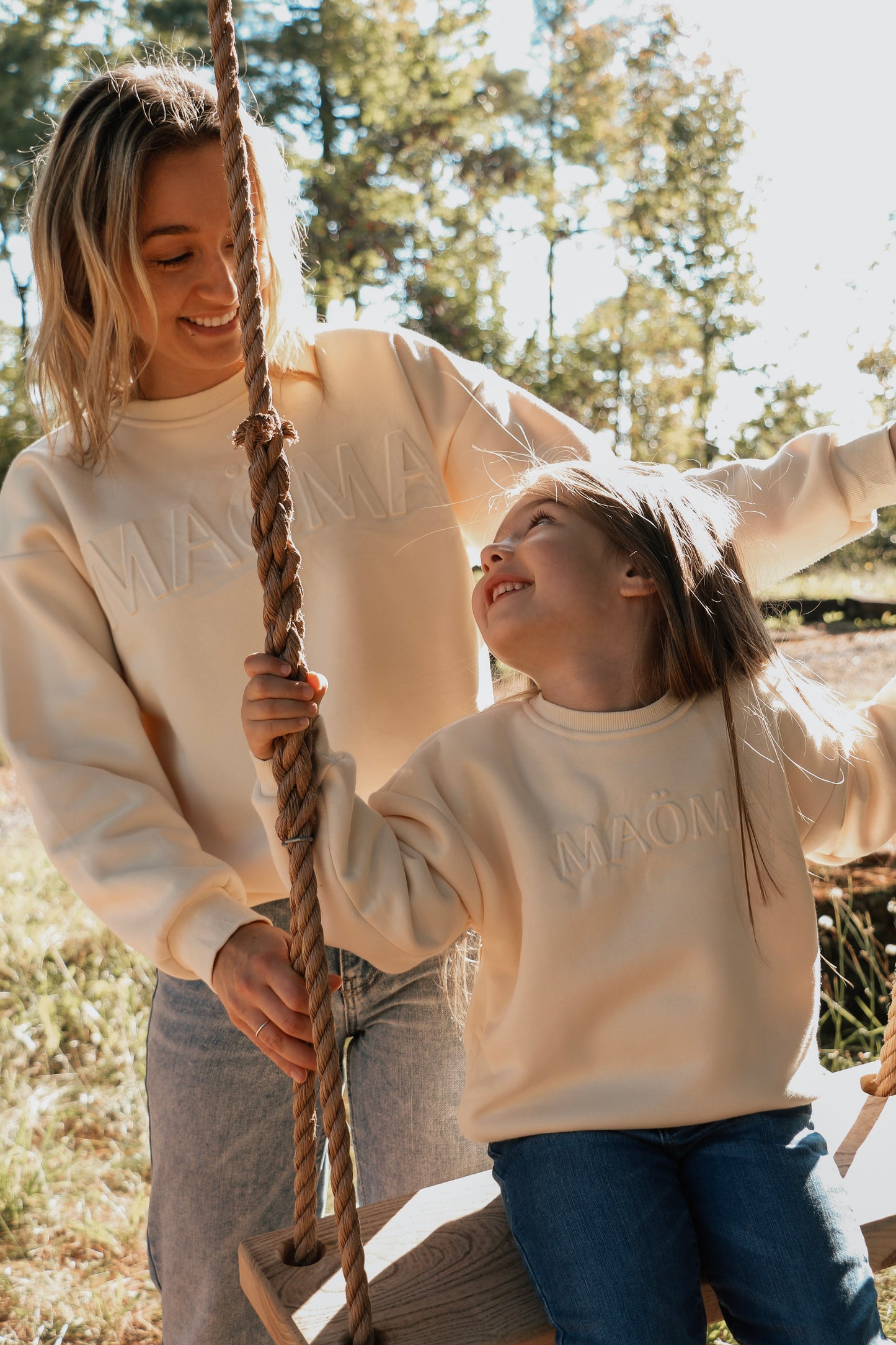 Crewneck terry pour enfant MAÖMA - Crème