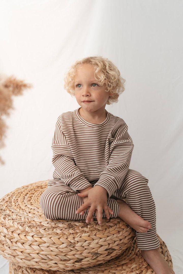 Ensemble gaufré évolutif à 2 pièces manches longues pour enfant - Macaron